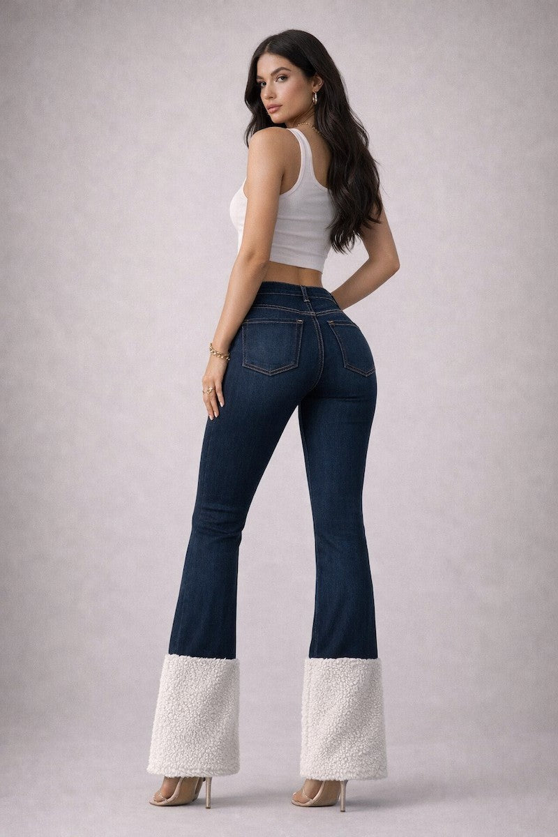 GJG Western Sherpa Boot Cut Jean Dark Wash