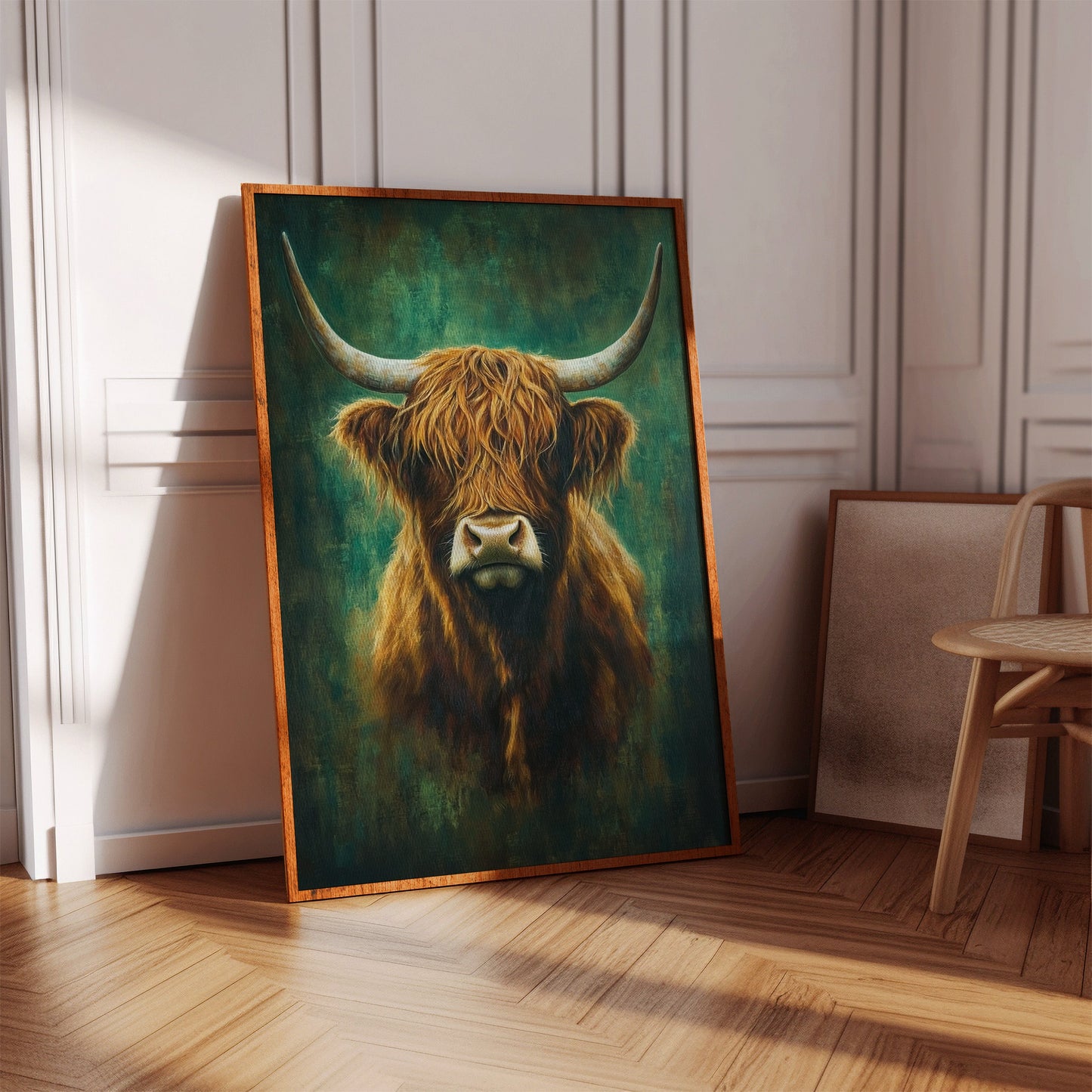 Highland Majesty in Emerald Light Western Farm Cow Ranch Wall Decor