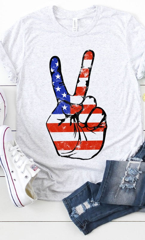 American Peace Sign Graphic Tee choice of colors