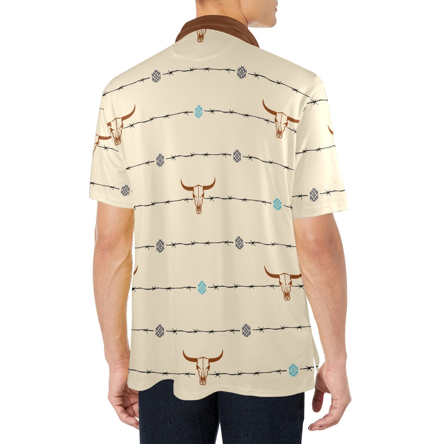Baha Ranch Barbwire Aztec Polo Shirt