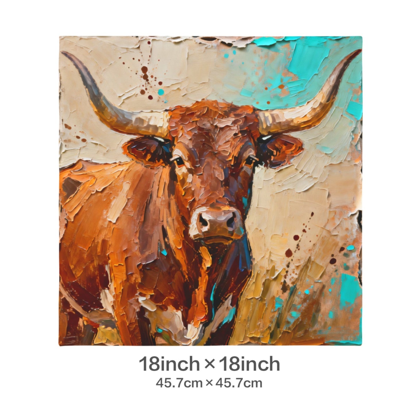 Baha Ranch Painted Bull Velvety Soft Pillow Case Made in America