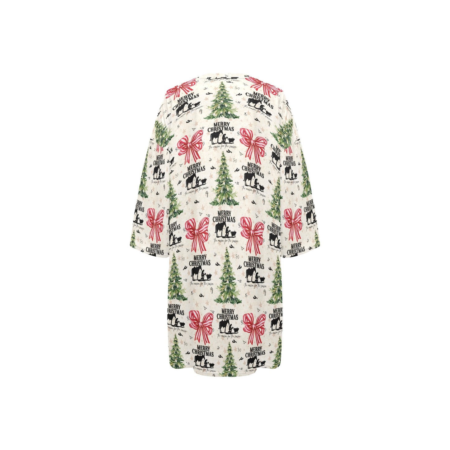 Praying Cowboy Christmas Cowgirl Oversized Sleep Shirt