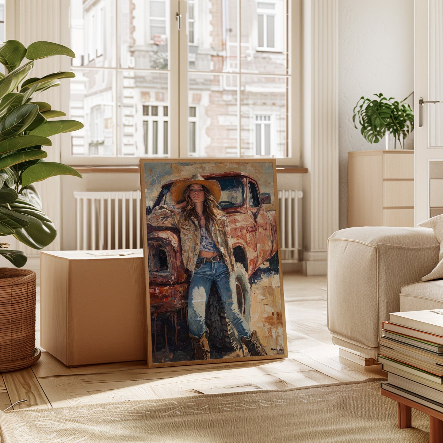 Rebel Cowgirl by the Rusted Pickup