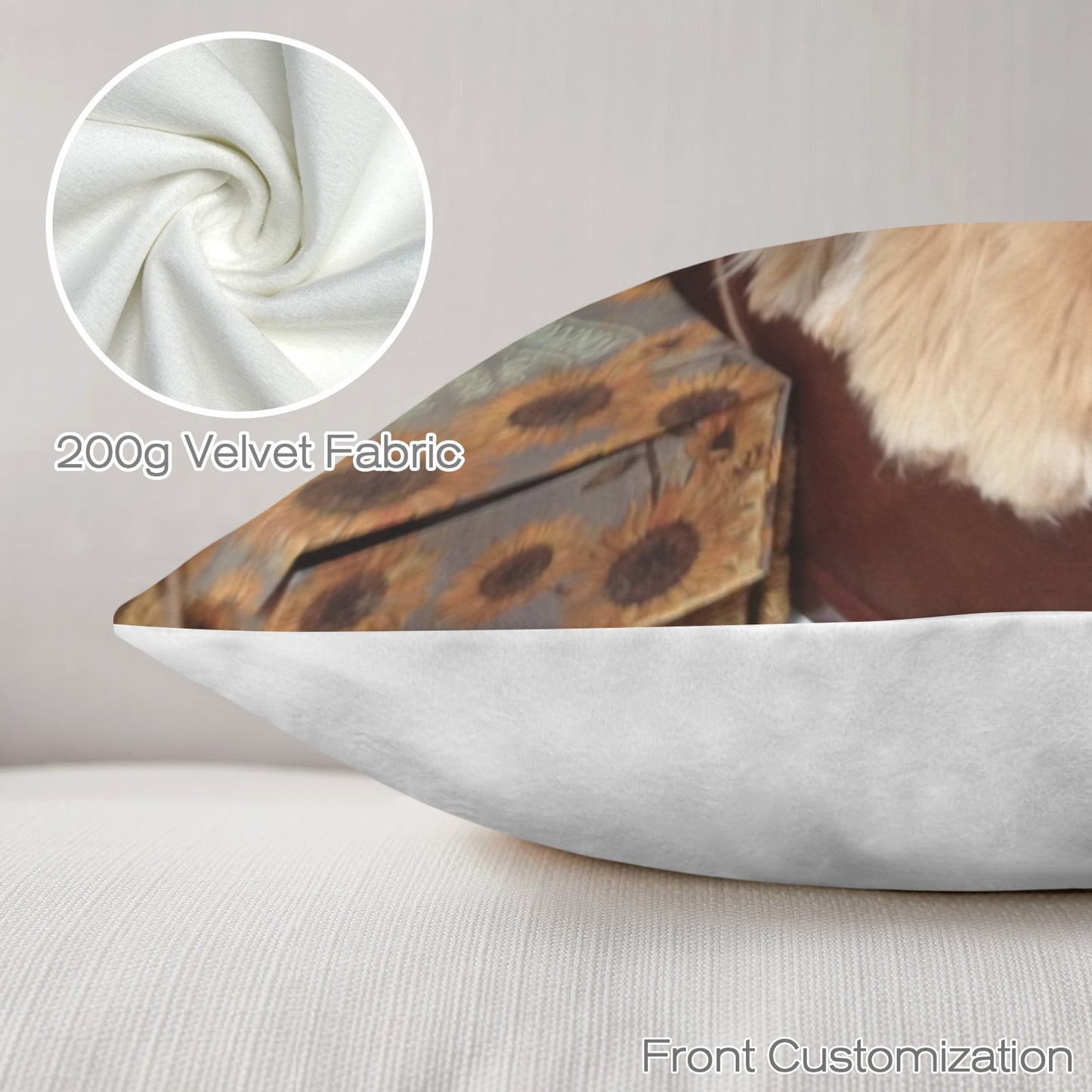 Customizable Pet Dog Cat Memorial Cockers Velvety Soft Pillow Case Made in America