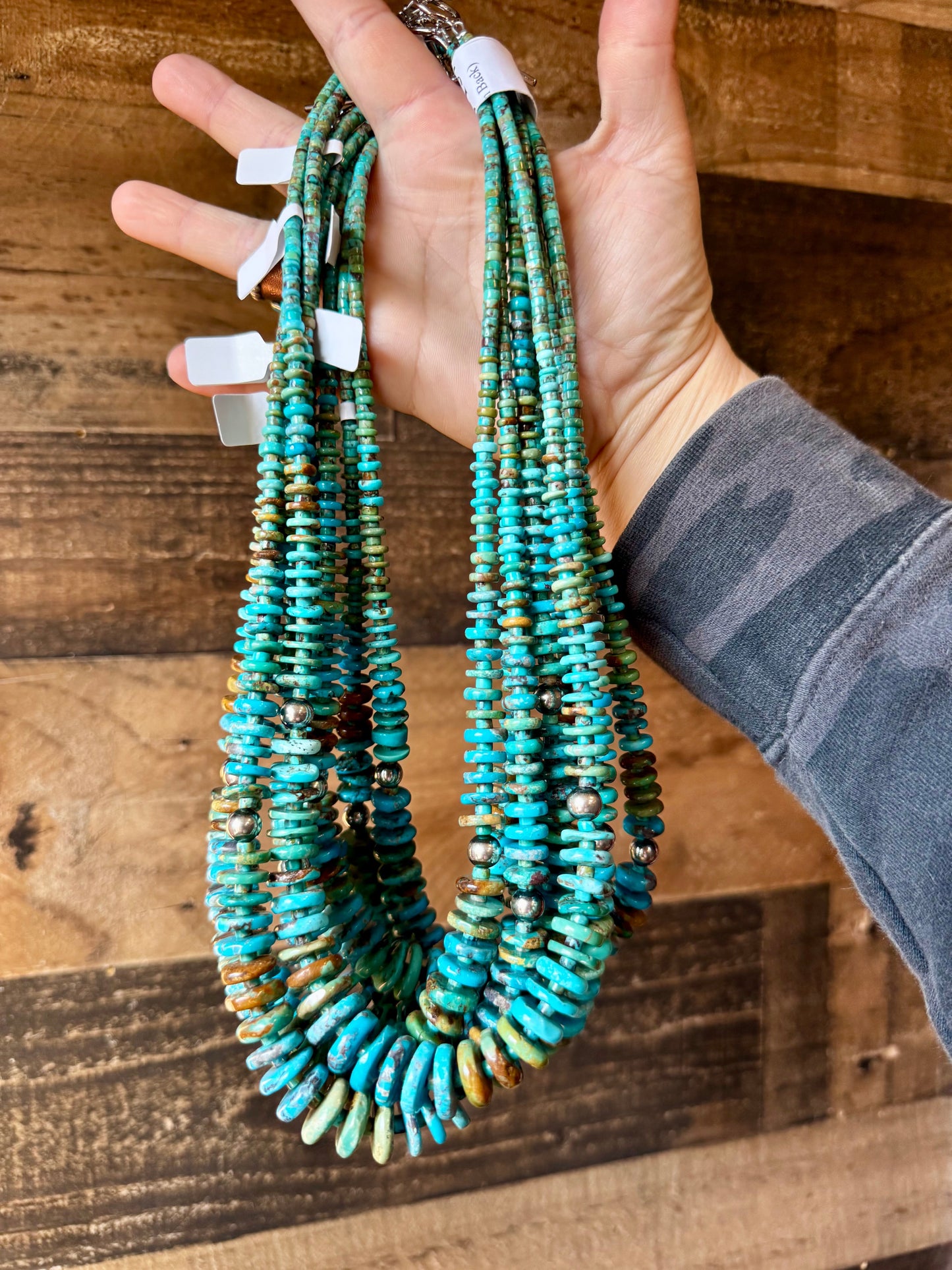 23 inch Graduated TurquoiseNecklace Tri-color