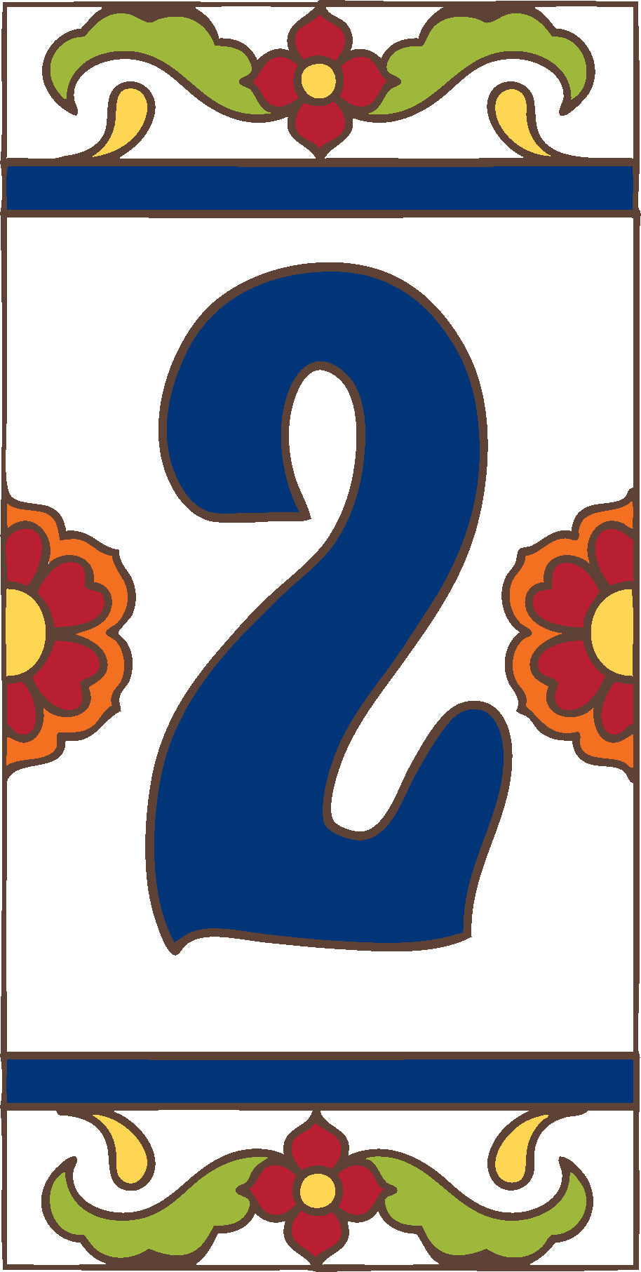 White Talavera Tile House Numbers