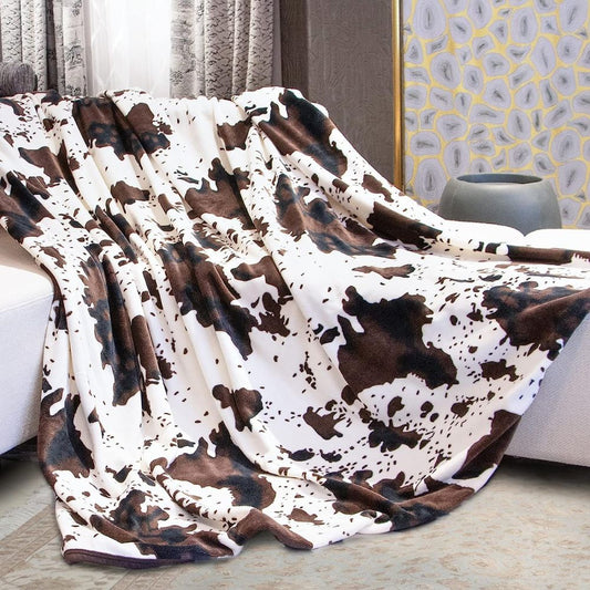 Cow Print Throw Blanket choice of sizes