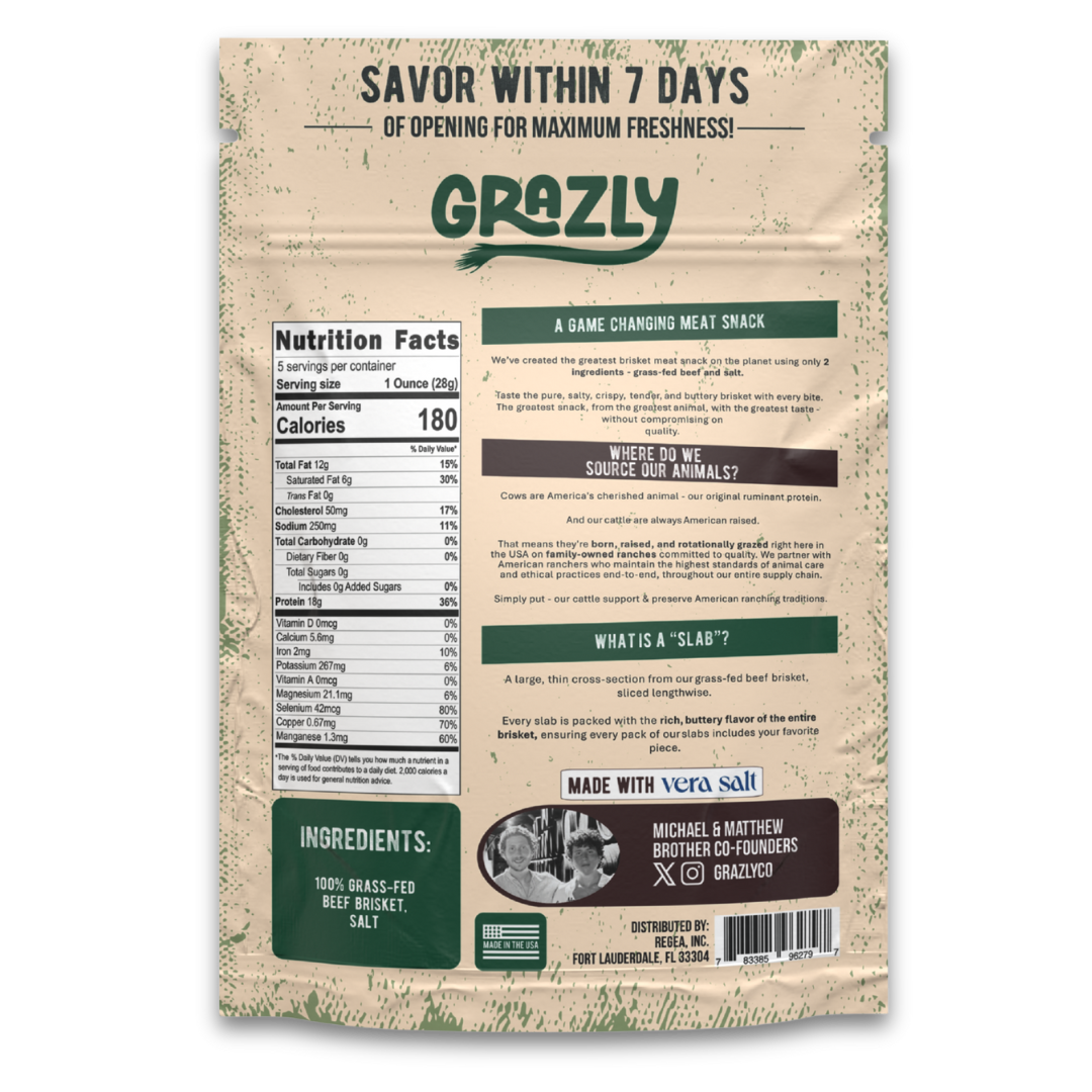 Grazly Beef Brisket Slabs - 100% Grass-Fed & Finished