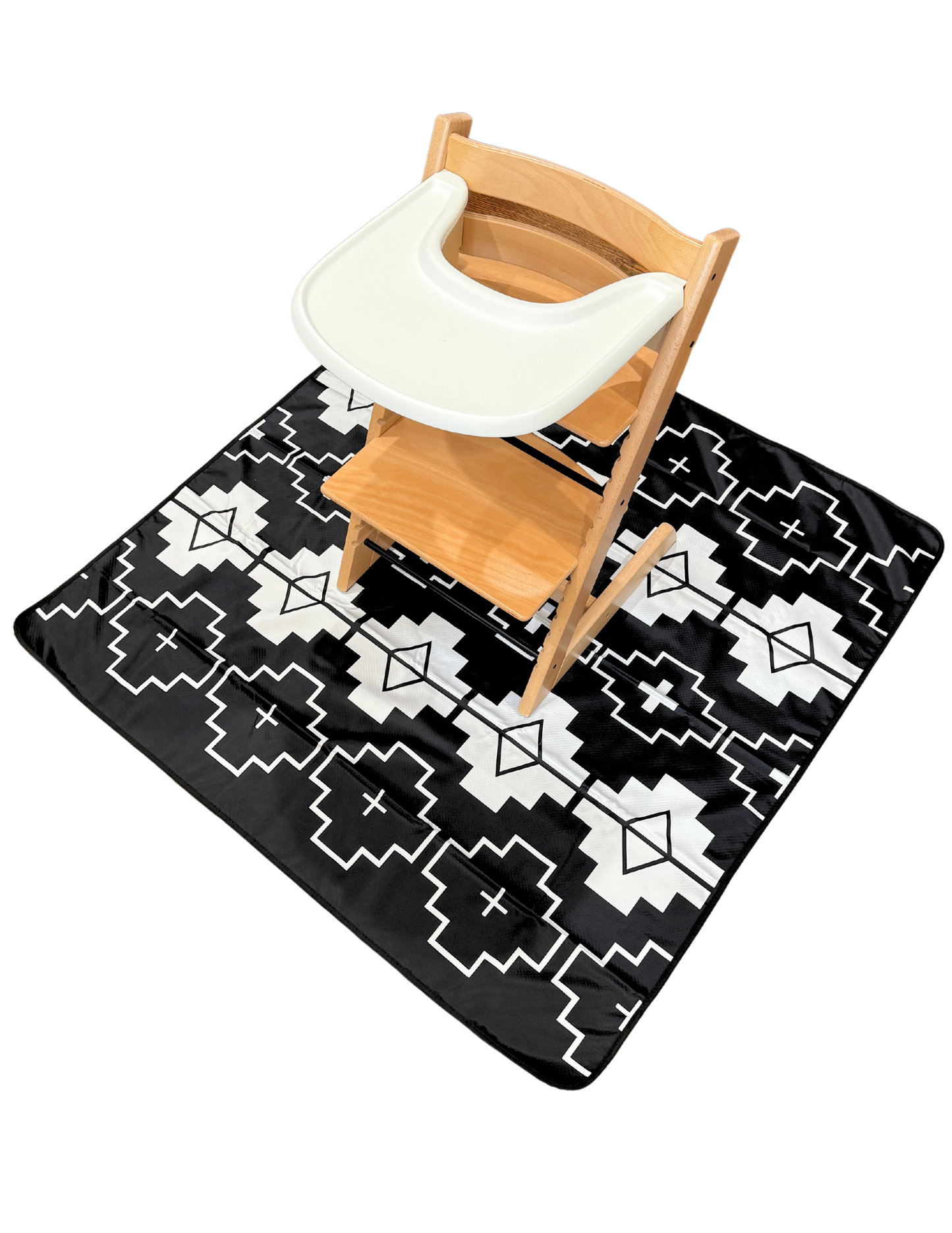 Western Grande New Splat Mat - Black - for High Chairs + Play Time Messes