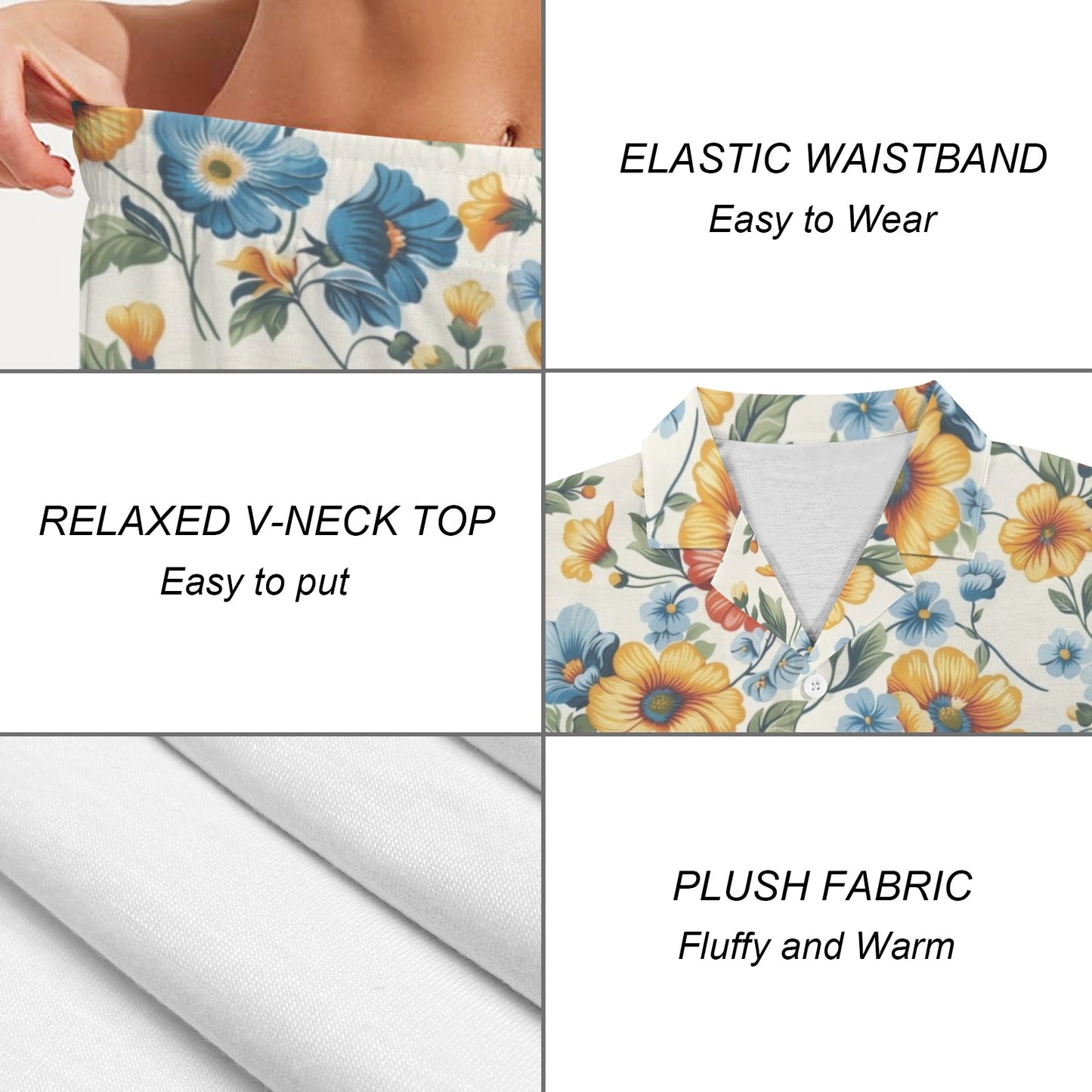 Baha Ranch Mexican Floral Women's Pajama Set Made in America