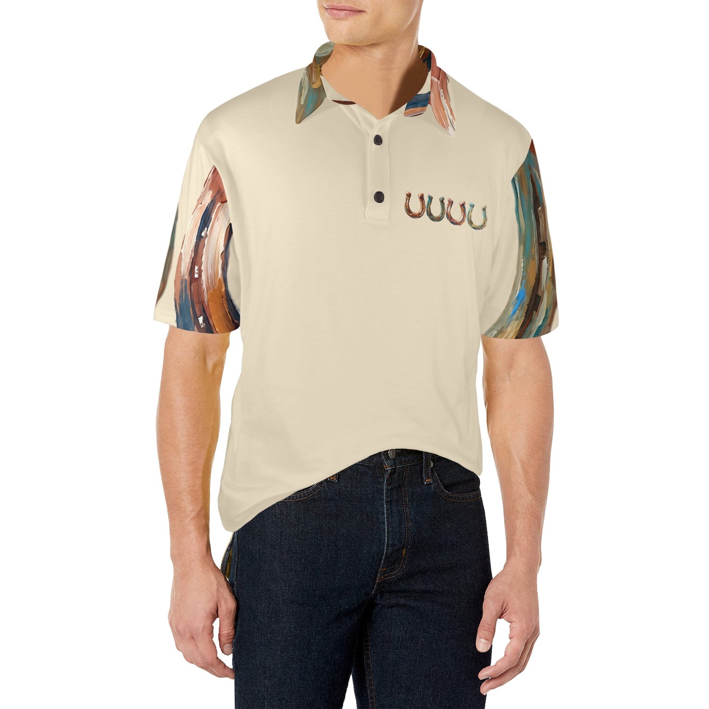Baha Ranch Painted Horseshoe Polo Shirt