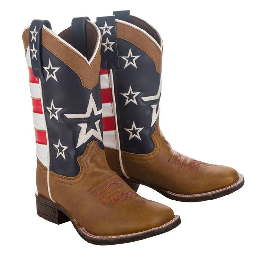 TuffRider Youth American Flag Cowboy Western Boot