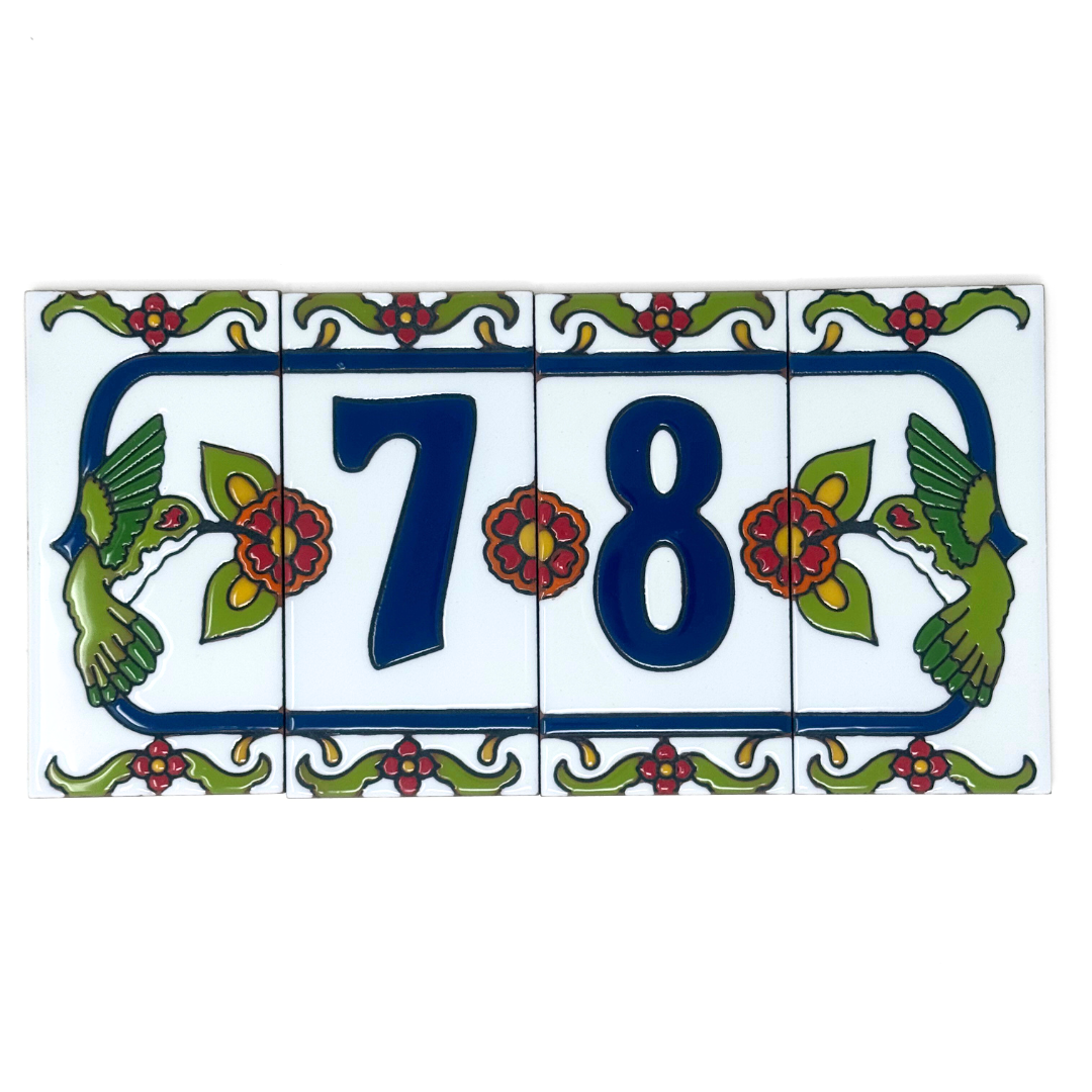 White Talavera Hummingbird End Cap Tile