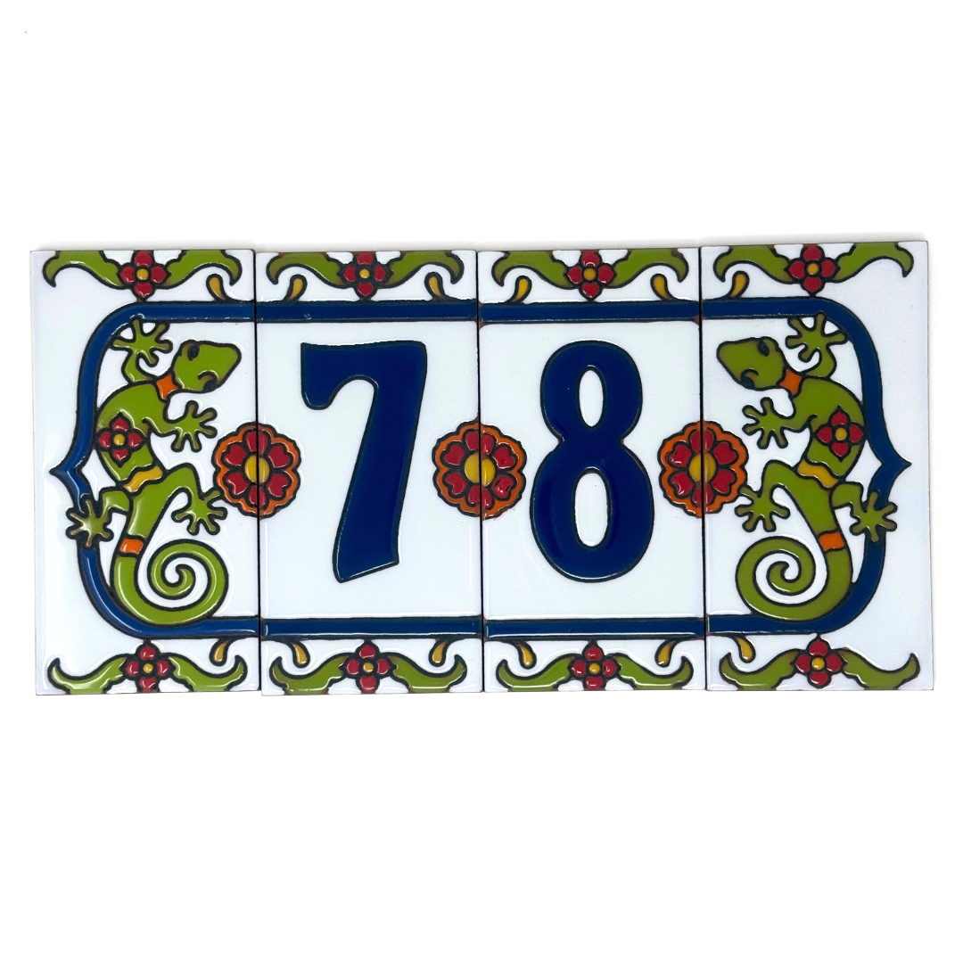 White Talavera Gecko End Cap Tile