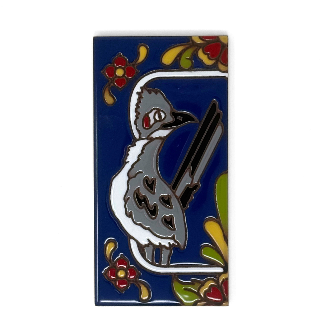 Blue Talavera Roadrunner End Cap Tile