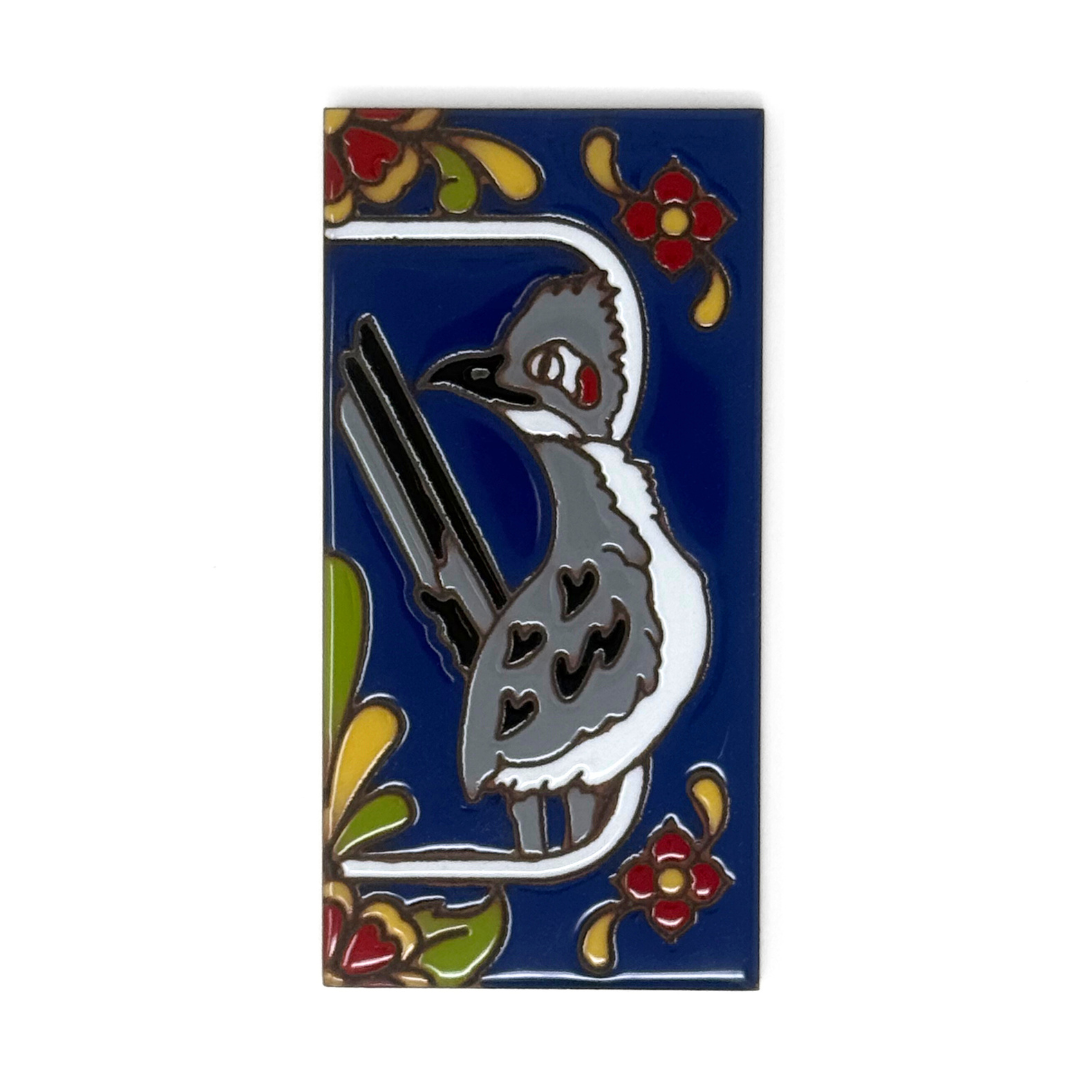 Blue Talavera Roadrunner End Cap Tile