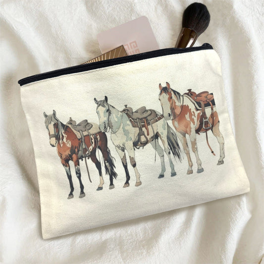 Painted Ranch Horses Cosmetic Bag Pack of 5 Made in America