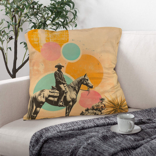 Baha Ranch Retro Pop Western Lost Cowboy Pillow Case Made in America
