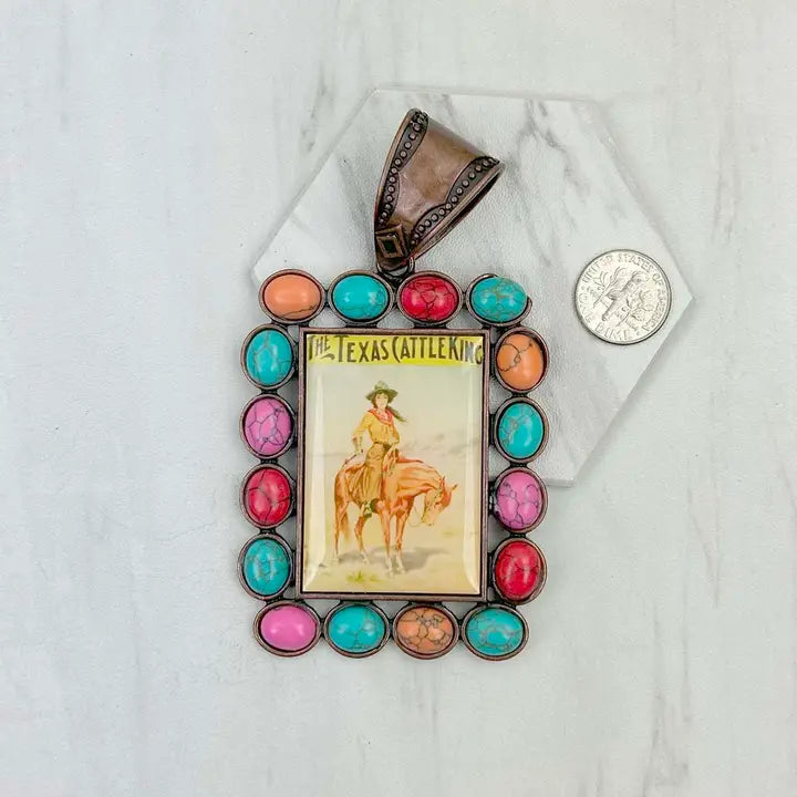 Vintage Cowgirl Cowboy Pendant