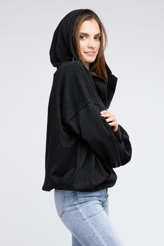 Stitch Detailed Elastic Hem Hoodie choice of colors
