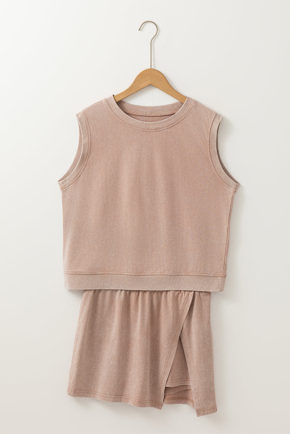 Solid Mineral Wash Tank Top & Lined Skort Set