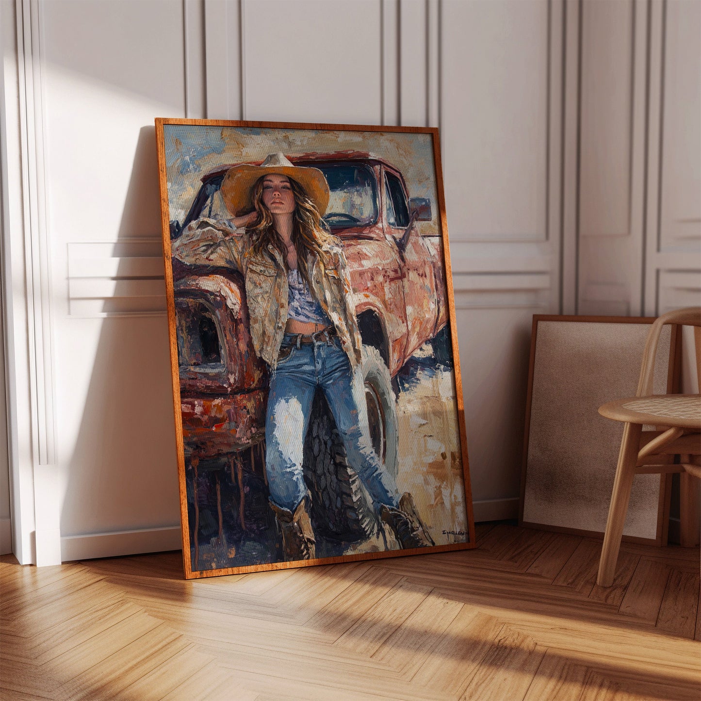 Rebel Cowgirl by the Rusted Pickup