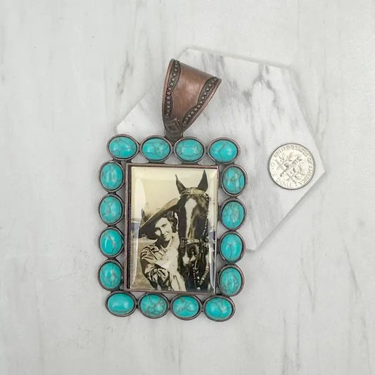 Vintage Cowgirl Cowboy Pendant