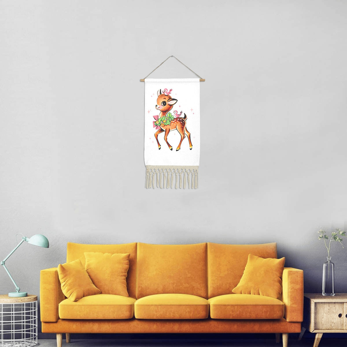 Baha Ranch Rudolph Wall Hanging Linen Poster Made in America