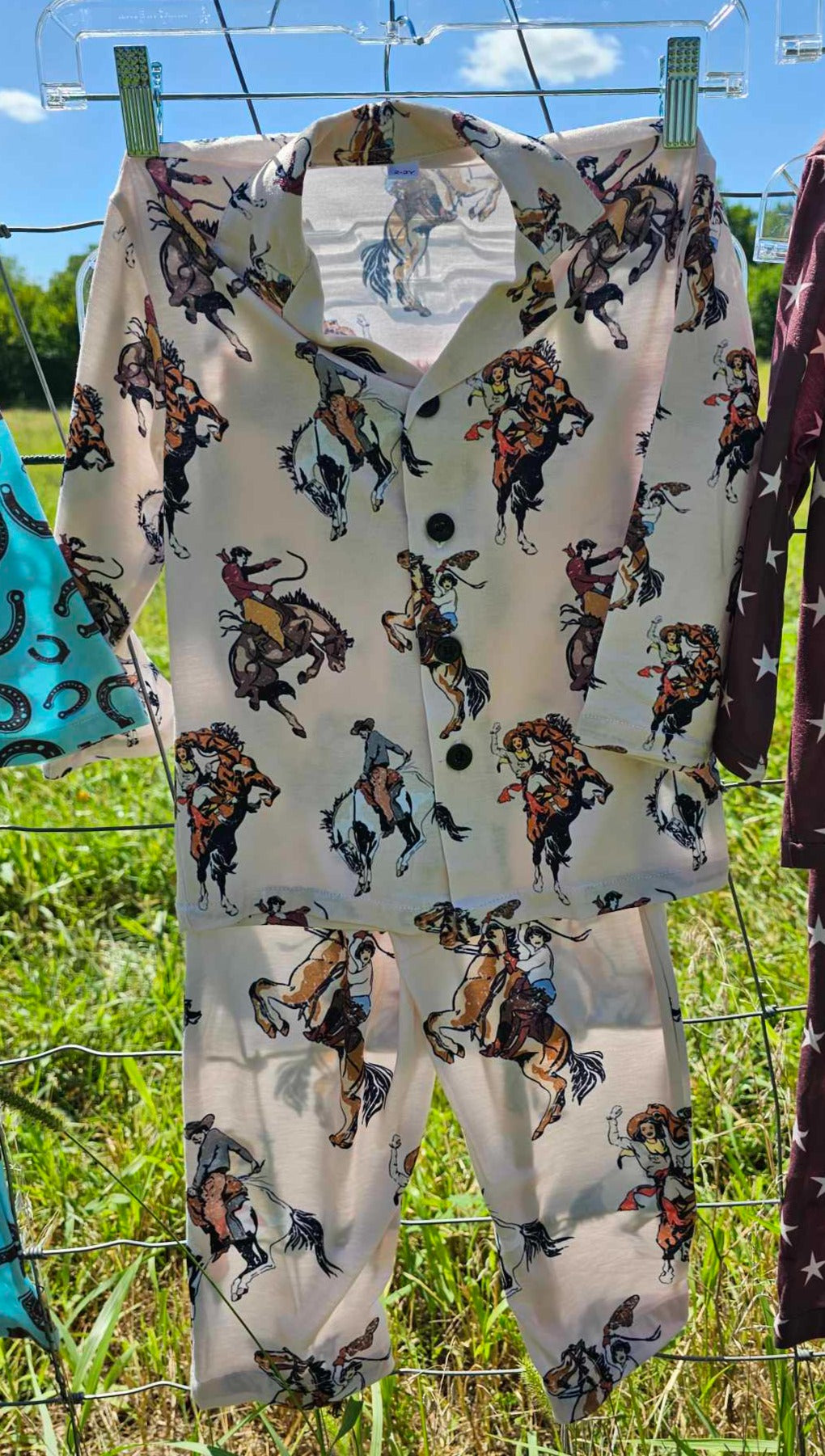 Vintage Cowgirl Girl's Western Pajama Set