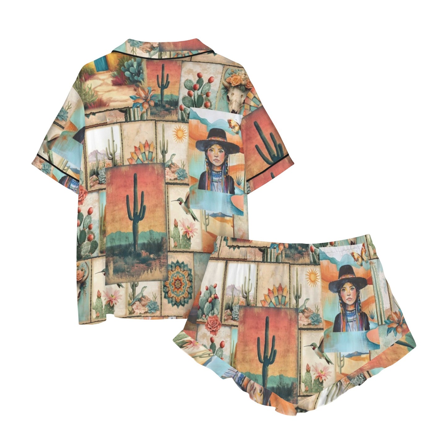 Colores de Mexico Pictures of the Southwest Satin Pajamas