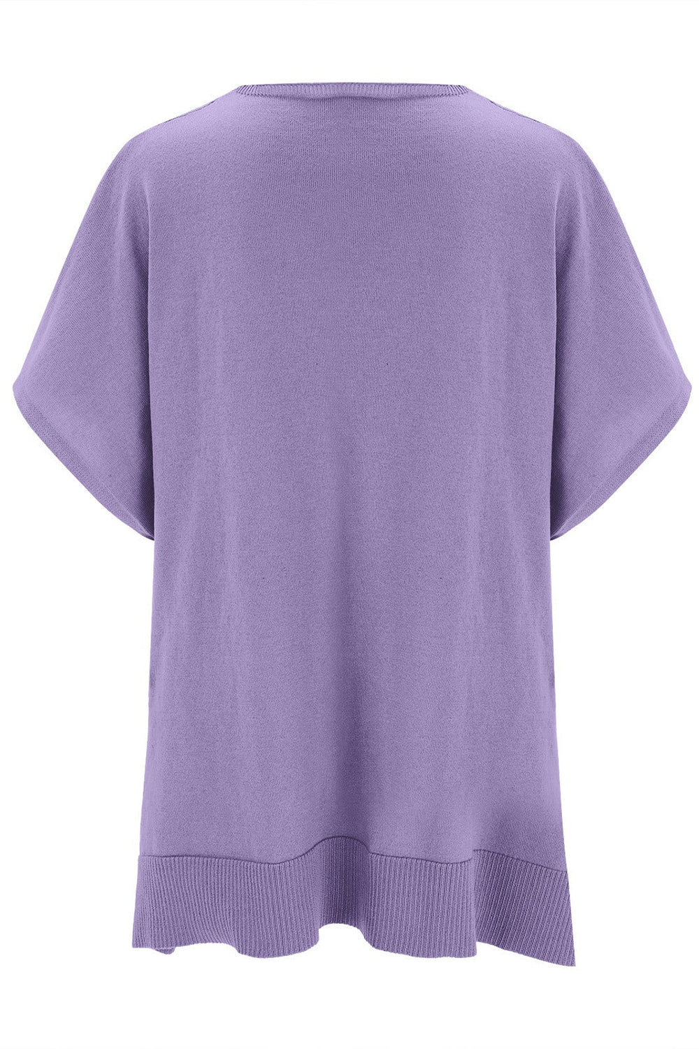 Slit V-Neck Half Sleeve Knit Top choice of colors