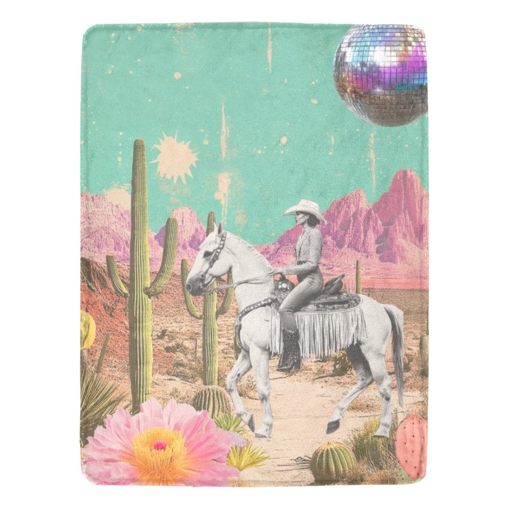 Desert Cowgirl Throw Blanket 60" x 80" Made in USA