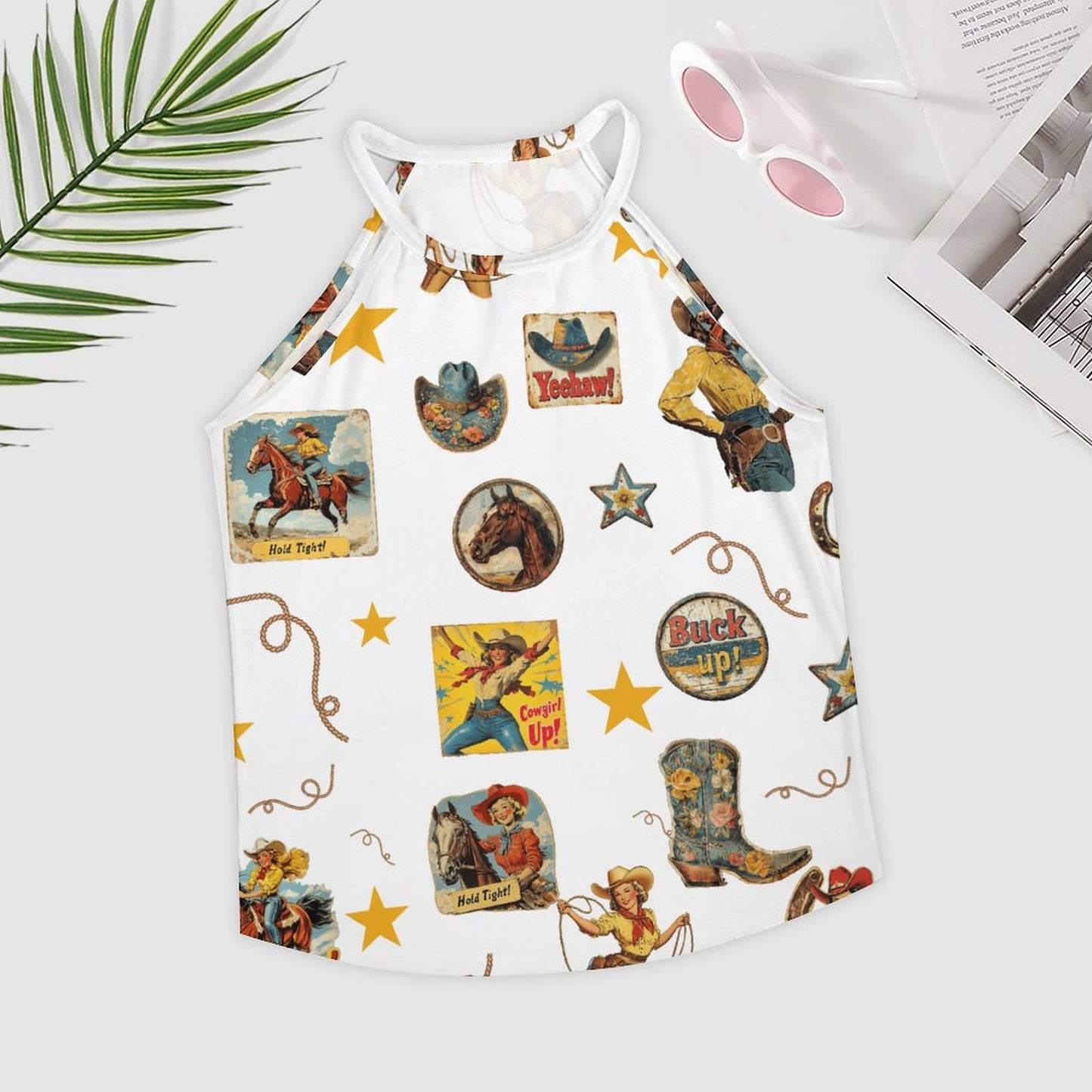 Vintage Cowgirl Collage Western Tank Top