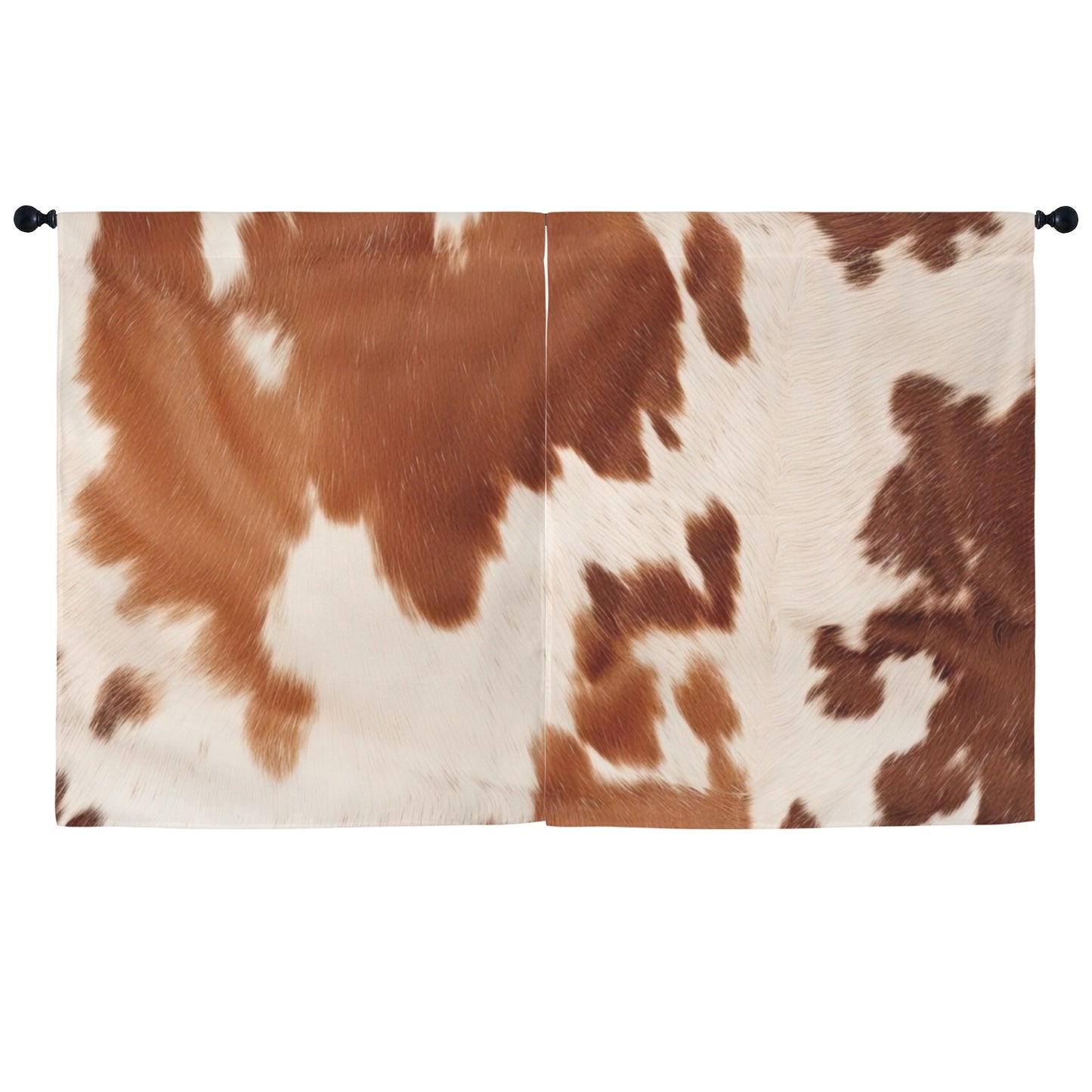 Cow Hide Print Curtains 52" x 63" Made in America