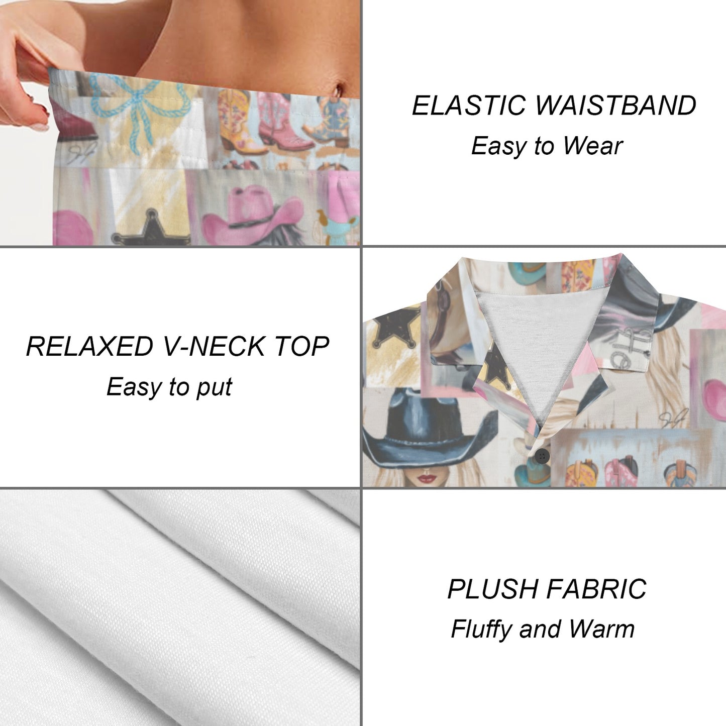 Baha Ranch Painted Cowgirl Pajama Set Made in America