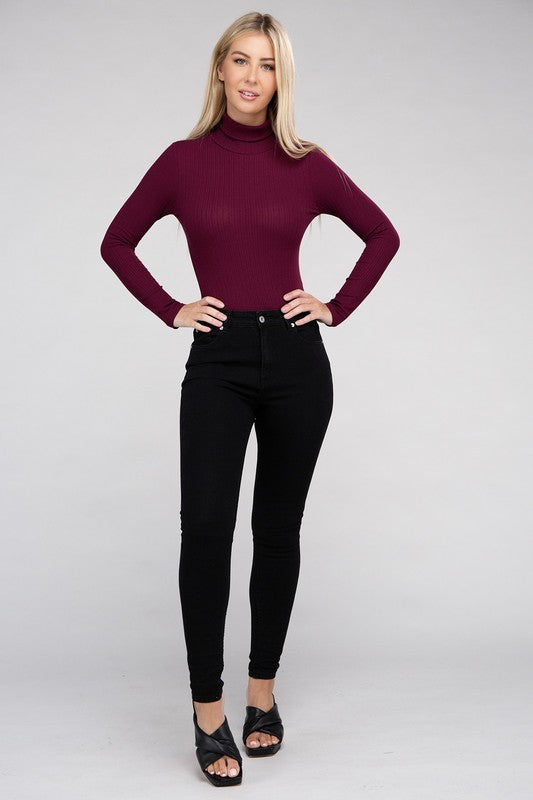 Long-Sleeve Turtleneck Bodysuit choice of colors