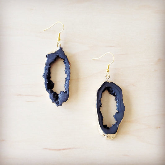 The Jewelry Junkie Elegant Crystalized Geode Dangle Earrings 219cz