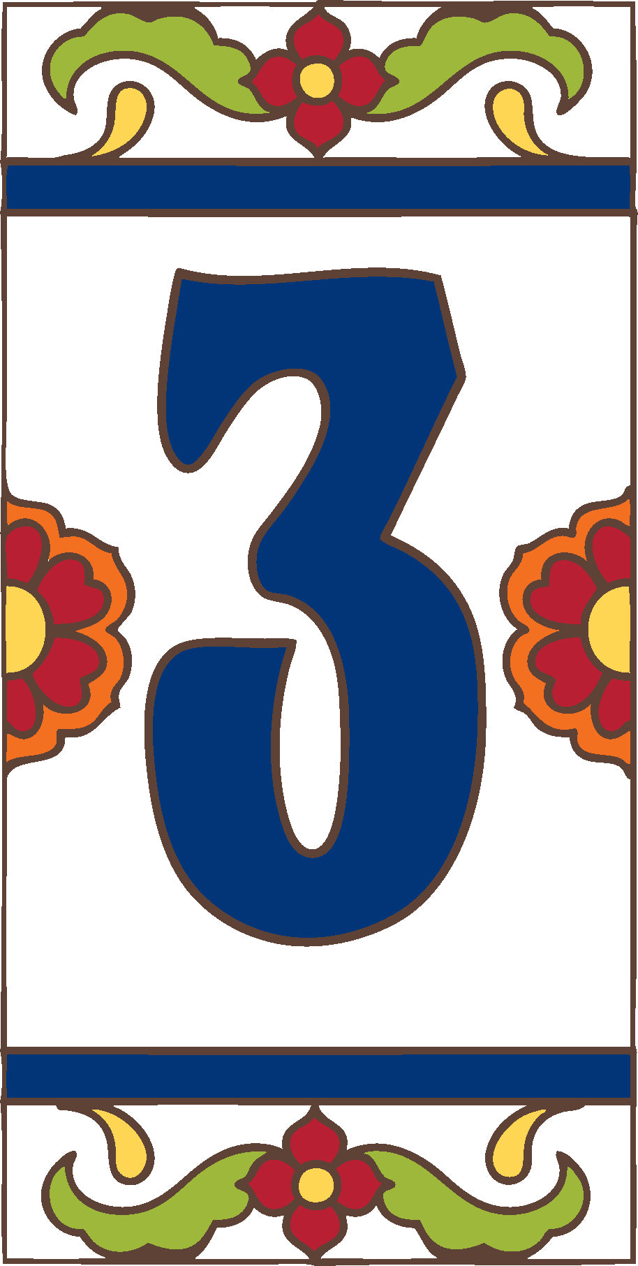 White Talavera Tile House Numbers