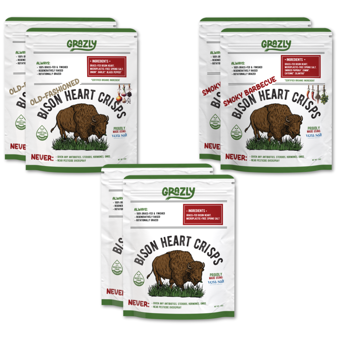 Grazly Bison Heart Crisp Variety Pack