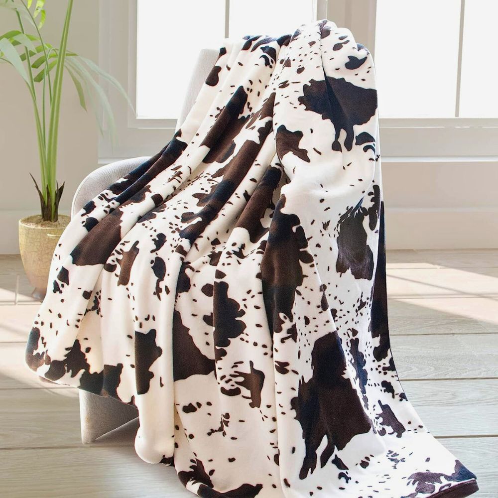 Cow Print Throw Blanket choice of sizes