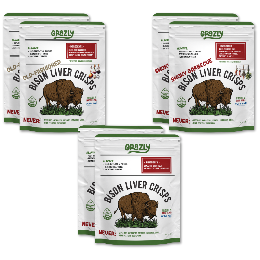 Grazly Bison Liver Crisp Variety Pack