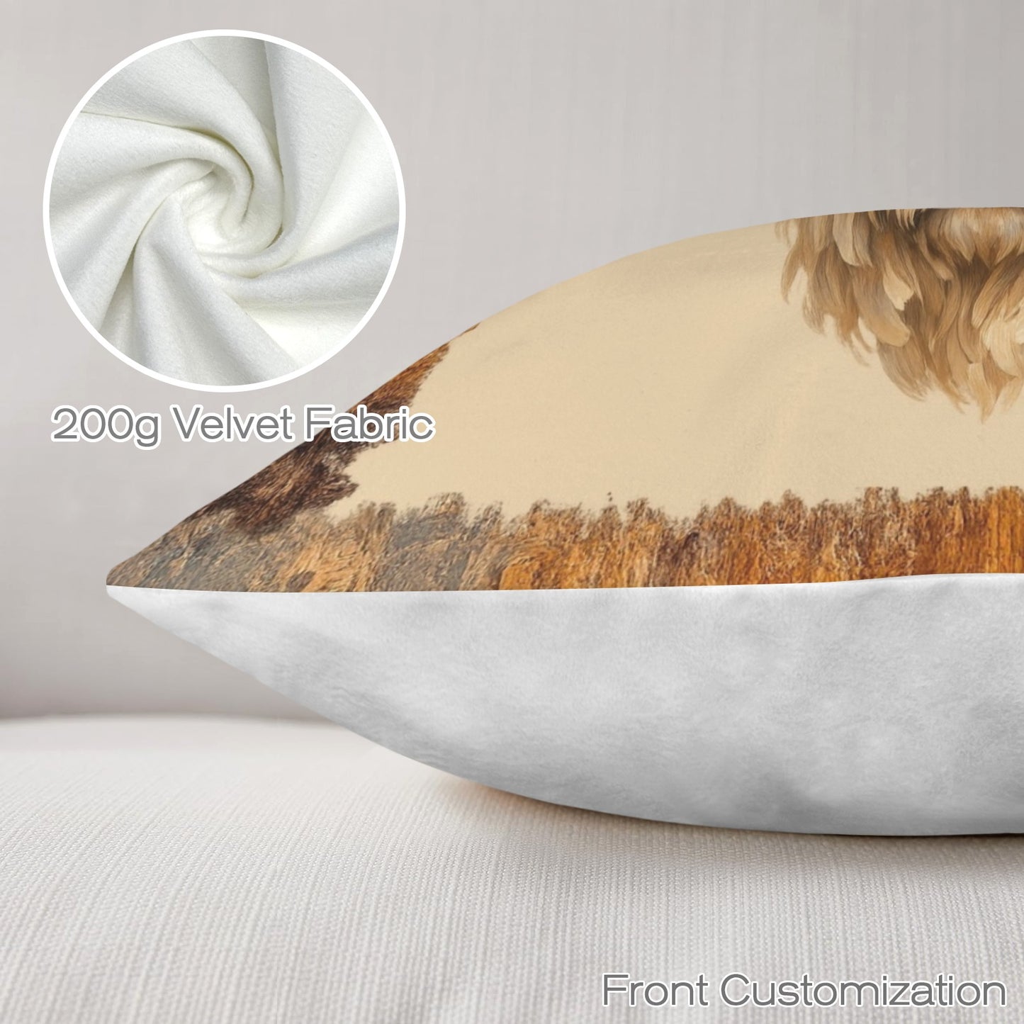 Baha Ranch Velvety Soft Howdy Highland Pillow Cover Made in America