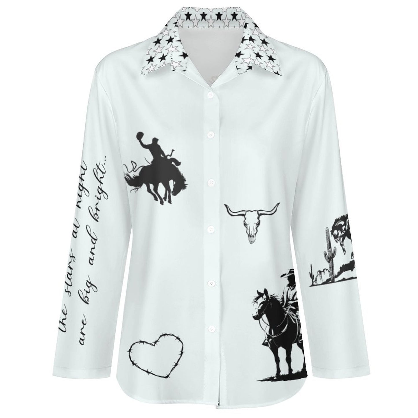 Baha Ranch Deep in the Heart of Texas Graphic Button Up Western Blouse