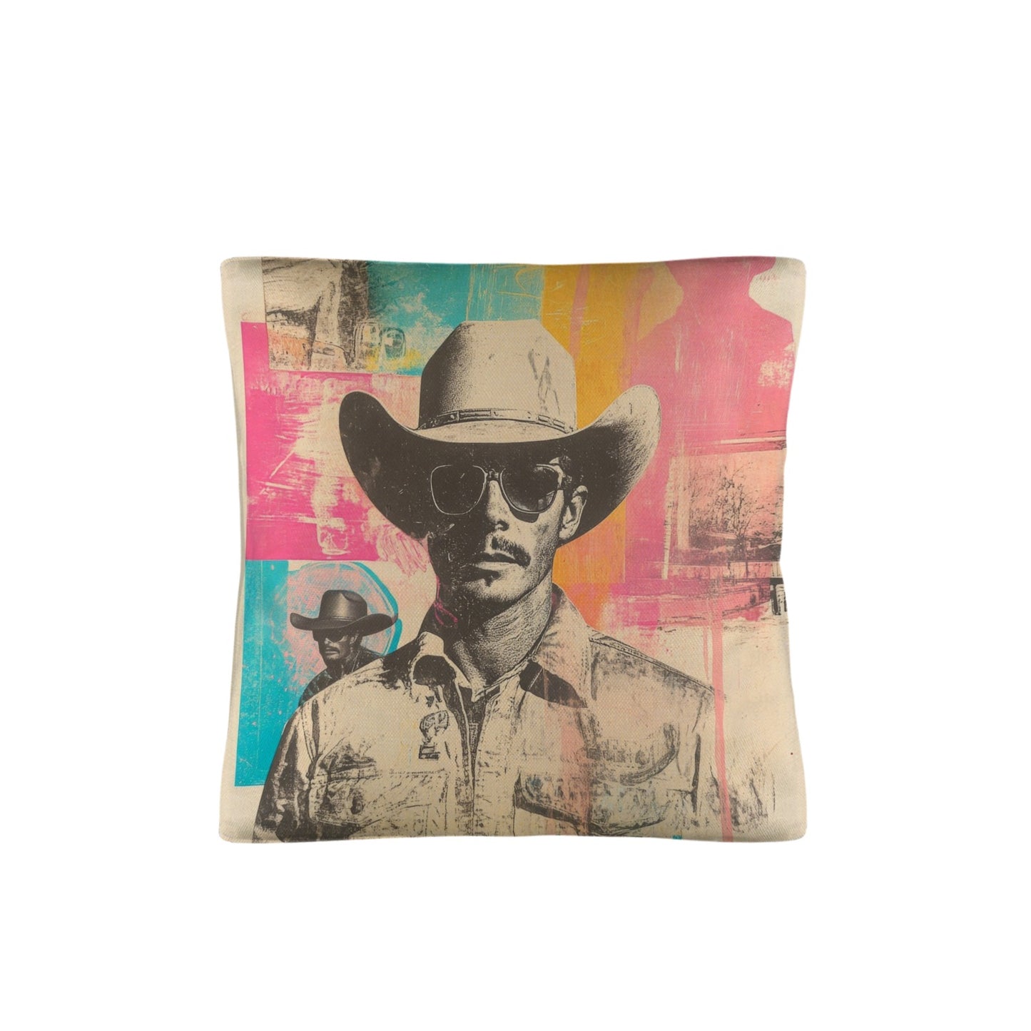 Baha Ranch Retro Pop Western Hey Cowboy Pillow Case Made in America