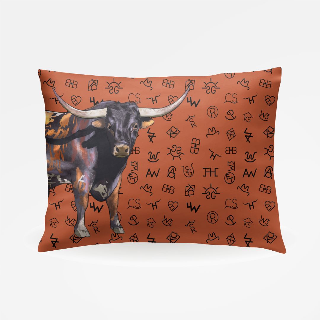 Longhorn Cattle Brands Pillowcase