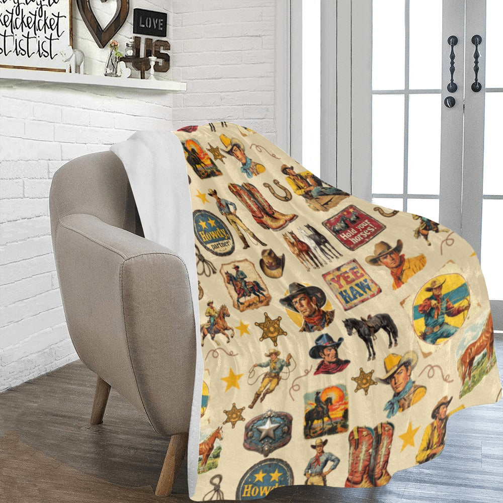 Cowboy Collage Ultra-Soft Micro Fleece Blanket 60" x 80" Made in America