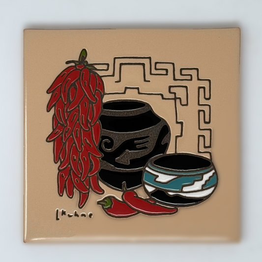Chili Ristra and Pottery Tile