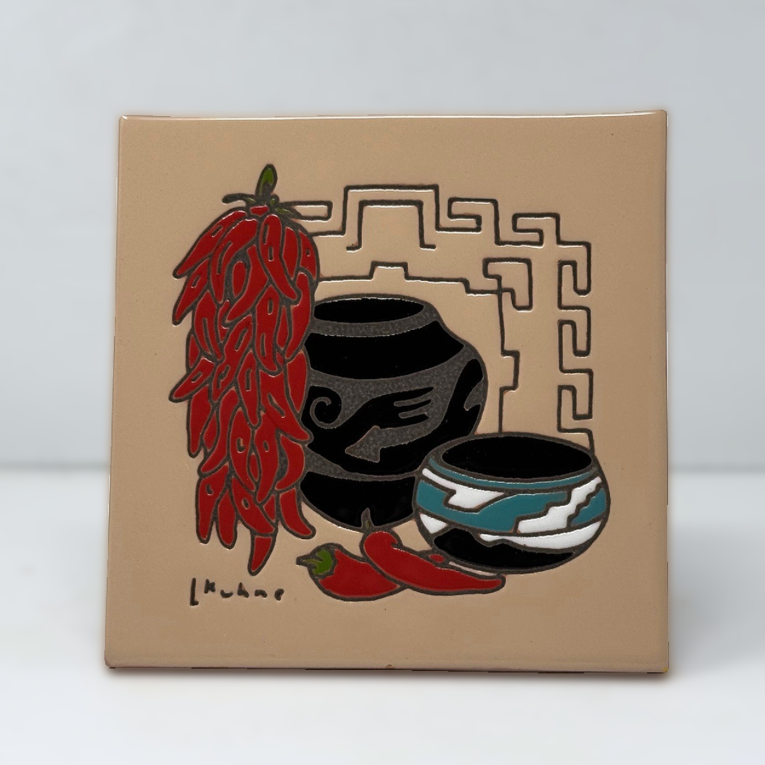 Chili Ristra and Pottery Tile