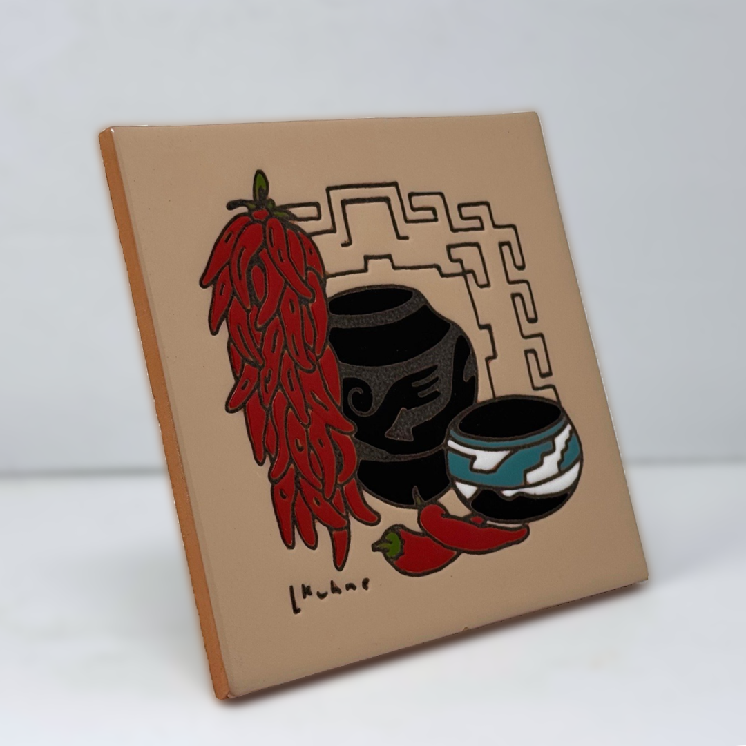 Chili Ristra and Pottery Tile