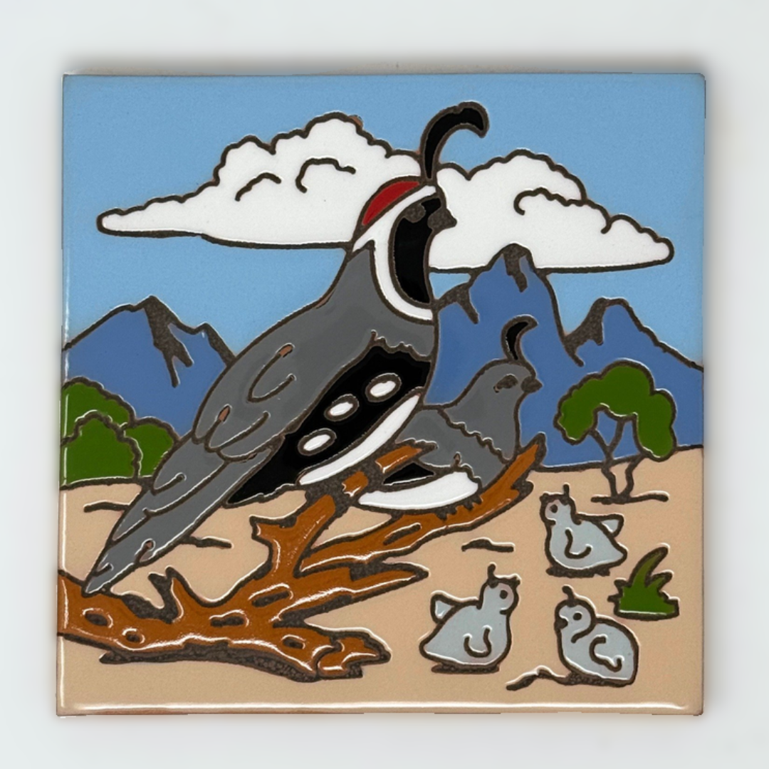 Quail & Chicks Tile